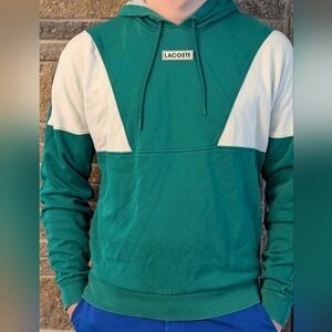 Lacoste Green and White Hoodie (medium)